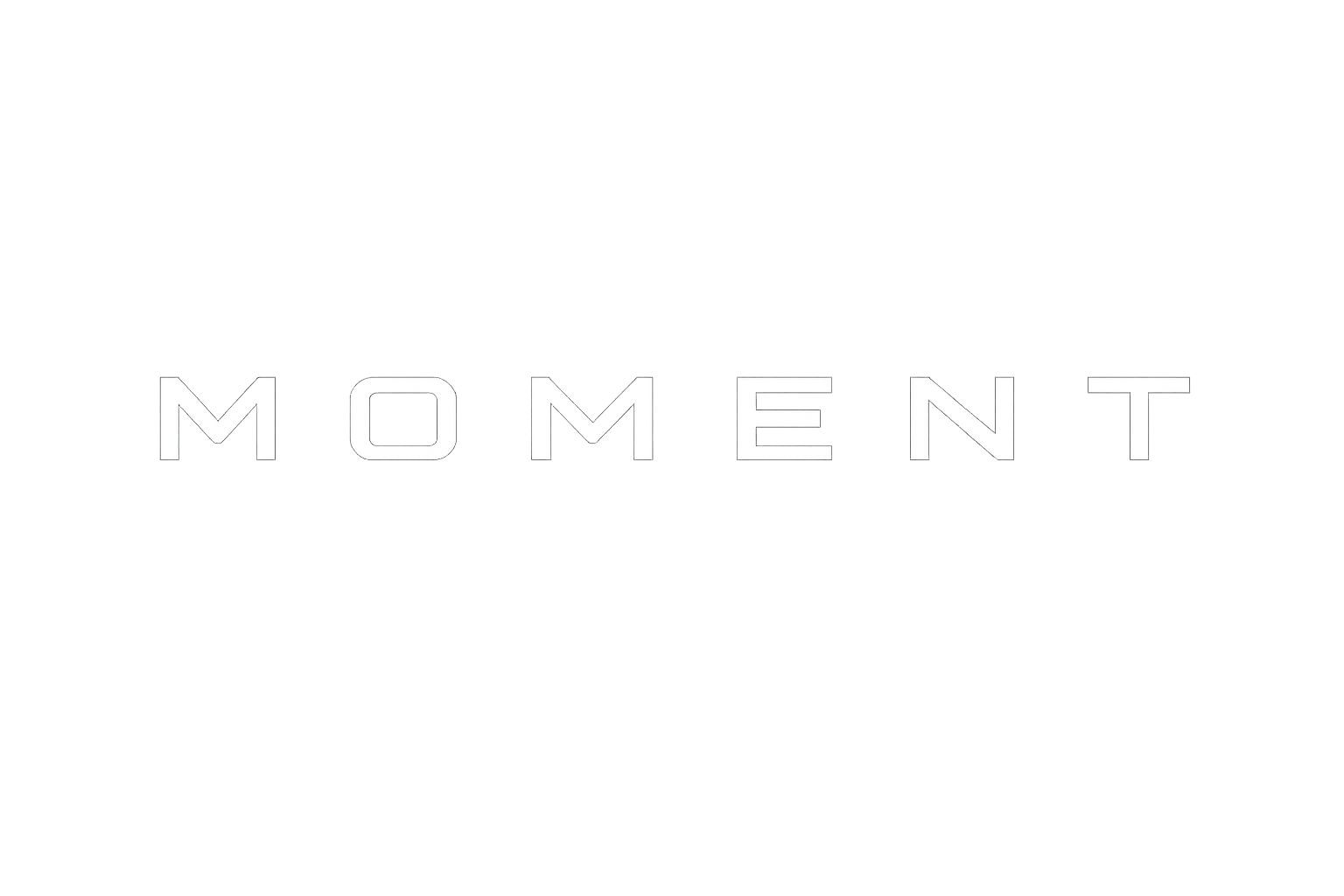 벽면에 부착된 MOMENT 발광 사인
